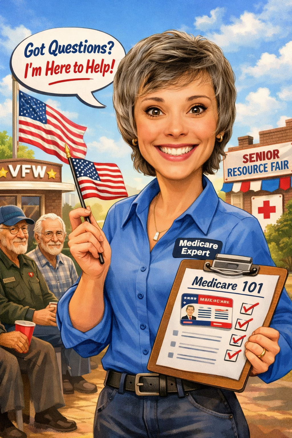 Illustrated portrait of Amber saying 'Got Questions? I'm Here to Help!'